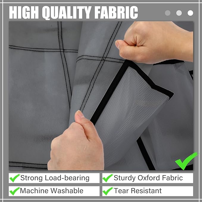 Windyun 40 Over The Door Shoe Organizer, Large Mesh Pocket Hanging Shoe Rack Hanger Large Capacity Gray Behind The Door Storage Holder for Dorm College Closet Entryway Bedroom Utility Room Women Men