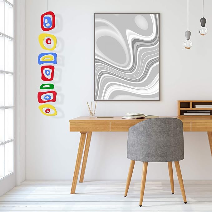 Atomic Mobiles Multi Color Retro-A-GoGo Hanging Art Mobile 9”x48” - Groovy Mid Century Modern Style Home Decoration - Impressive Gift Idea - Home, Office, and Your Work from Home Office Decor!