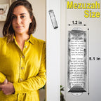 2 Pack Mezuzah with Scroll for Door - Jewish Mezuzah for Door Metal Cases with English and Hebrew Blessing for House Warming Hanukkah Gift (Antique Gold & Silver)