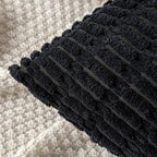 MIULEE Pack of 2 Corduroy Decorative Throw Pillow Covers 20x20 Inch Soft Boho Striped Pillow Covers Modern Farmhouse Home Decor for Halloween Sofa Living Room Couch Bed Black