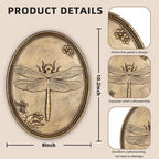 Vintage Dragonfly Wall Sculpture, Antique Wall Decor, Gold Wall Art, Hanging Decoration with Embossed Dragonfly Design, Vintage Decoration for Living Room Bedroom and Hallway, Housewarming Gift