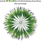 Ivydale Artificial Plants Fake Flowers Monkey Grass for Outdoors,UV Resistant Realistic 20PCS Red Faux Greenery Shrubs Outside Decor for Home Garland Porch Patio Balcony Planter Yard Office Pathway