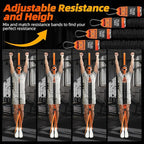 Pull Up Assistance Bands - Adjustable Heavy Duty Resistance Band for Pull Up Bar with 4 Assist Bands, Dual Footrests, Resistance Bands for Ｗorking Out, Strength Training, Home Gym