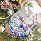 Jocidea Enchanting Fairy Christmas Ornament - Stained Glass Hanging Decor for Tree - Gift for Friends, Sisters