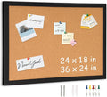 DOLLAR BOSS Cork Board for Wall 36" x 24" Bulletin Board for Wall with Black Wood Frame, Picture Display Pin Broad Vision Board for Office Home School Room Decorative Hanging 10 Pushpins