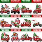 JOPHMO Wooden Christmas Truck Ornaments Red Truck Wooden Hanging Ornaments Wooden Car Crafts with Bead Farmhouse Hanging Decor for Xmas Tree Decoration Holiday Parties Craft Supplies 24 Pieces
