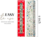 SURI Mezuzah with Printed Scroll for Door – 5 Inch Terrazzo Cream and Turquoise Mezuzah Case, Self-Stick Modern Mezuza Cover, Fits a 4 Inch Scroll, Gift Box Included