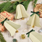 9PCS Mini Christmas Bell Ornament - Paper Hanging Jingle Bells Ornament for Christmas Tree Boho Paper Hanging Decorations for Xmas Holiday DIY Home Decor