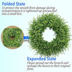 28 Inch Large Boxwoods Wreaths for Front Door Artificial Green Leaves Greenery Indoor Outdoor Wreath Home Decor Porch Window Wall Farmhouse Door Decorations Spring Summer Fall All Seasons