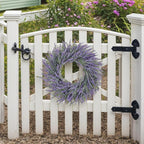 LZNPA 22 Inch Summer Spring Wreaths for Front Door Romance Lavender Wreath, Elegant Artificial Front Door Wreath for All Season Spring Decorations for Home Wall Entryway Farmhouse Porch Room Decor