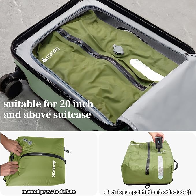 Vacuum Bags for Travel, Professional IP67 Reusable Vacuum Compression Bags for Travel Suitcases and Backpack, Durable Space Saver Bag (1 PACK, No Pump)