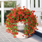 INQCMY 2Pcs Artificial Fake Hanging Flowers for Outdoors UV Resistant Artificial Plants for Spring Summer Decor Look Real Faux Flowers for Outside Home Planter Porch Patio Decor