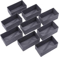 DIOMMELL 9 Pack Foldable Cloth Storage Box Closet Dresser Drawer Organizer Fabric Baskets Bins Containers Divider for Clothes Underwear Bras Socks Lingerie Clothing, Dark Grey 090