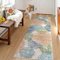 Dahlia Floral Washable Runner Rug for Hallway,2x6 Boho Multicolored Kitchen Runner Rug, Non Slip Fall Low Pile Carpet Runners for Hallway 6ft Bedroom Entryway Laundry,Multi