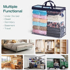 5 Pack Clear Storage Bags for Clothes, 22L Blanket Storage Bags, Under Bed Storage, Closet Organizers Bag, Upgraded Version Two-Way Zippers Design(Navy Blue)