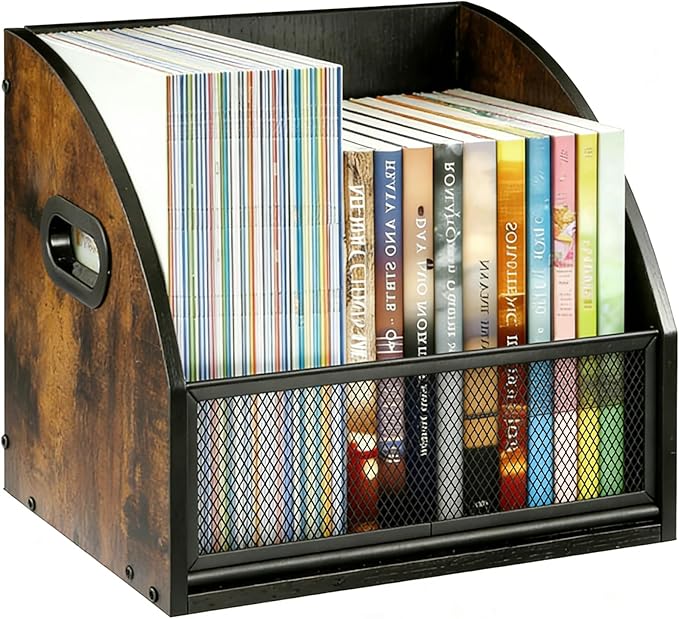 Vinyl Record Storage, Vinyl Record Album Holder, Retro Album Storage Record Case Box, Record Box Case Crate, Wooden LP Record Crate, Record Organizer for Home Decor and Collection Display