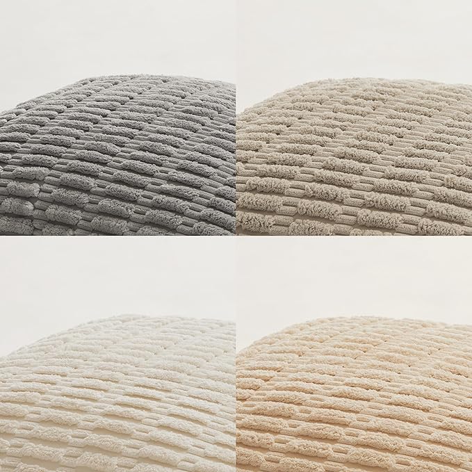Fancy Homi 4 Packs Decorative Throw Pillow Covers for Living Room Couch Bed, Modern Farmhouse Boho Home Décor Accent Cushion Case, 26" x 26", Neutral