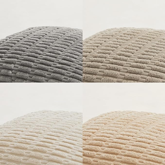 Fancy Homi 4 Packs Decorative Throw Pillow Covers for Living Room Couch Bed, Modern Farmhouse Boho Home Décor Accent Cushion Case, 20" x 12", Neutral
