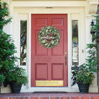 Sggvecsy Green Eucalyptus Wreath with Welcome Sign 20in Artificial Spring Summer White Berries for Front Door Wall Window Festival Farmhouse Porch Patio Garden Decor, White,green