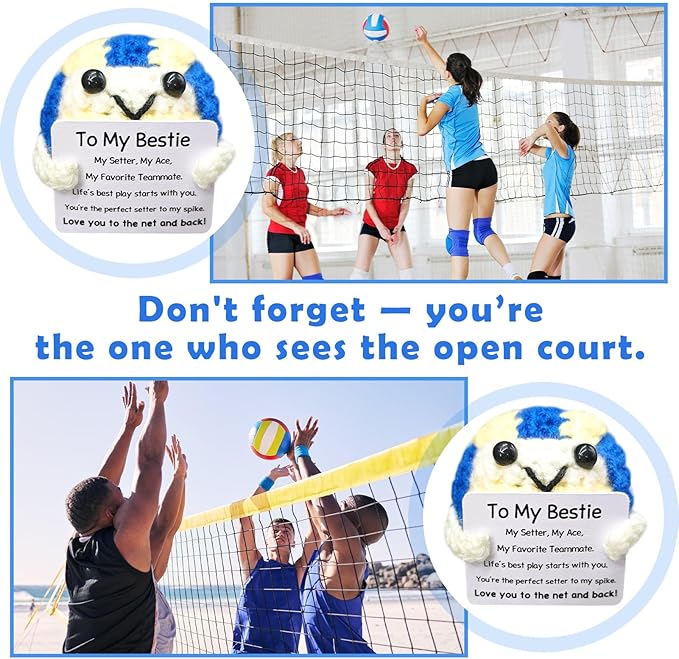 Handmade Collectible Volleyball for Her,Emotional Support Gift for Girlfriends,Volleyball Lover Gifts,Cute Home Decor for Sister & BFF,Work Bestie Bestfriend for Birthday