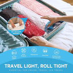 Compression Bags for Travel - Travel Essentials - 25 Pack Space Saver Bags - No Vacuum Needed - Compression Packing Bags for Cruise Accessories