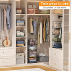 JKsmart 4-Tier Stackable Closet Organizer，Extra Large Clothing Cupboard Organizer System Clothes Storage Shelf- Closet Wardrobe Storage Bins for Jeans, Pants, Sweaters,Purse,t-Shirt Organization