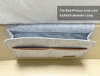 Bedside Caddy, Sofa Caddy, Storage Organizer Pocket for Dorm, Bedroom, 5 Pockets Felt Organizer for Magazine, Remote, Phone, Tablet, Pad, Glasses, Pen, Remote Control (Brown-Short)