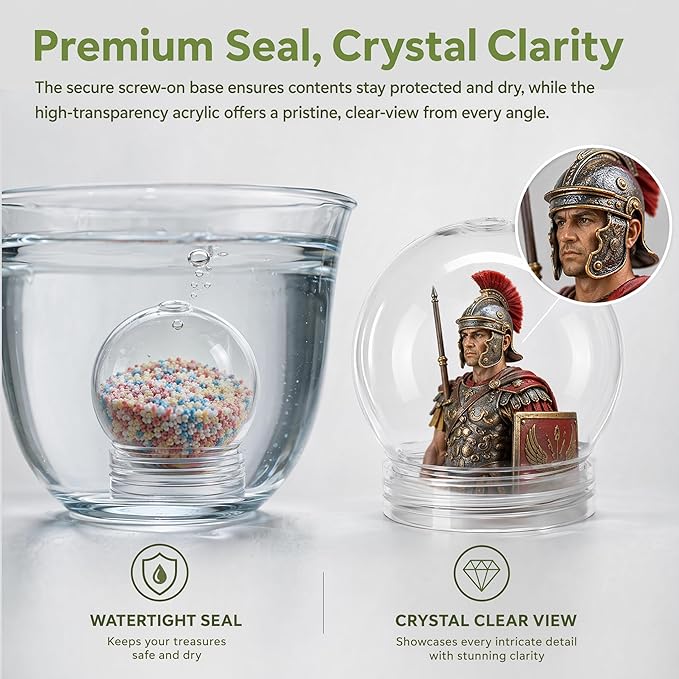 36Pcs DIY Clear Plastic Water Globes Kit, Shatterproof Snow Globes for Bulk Summer Camp Crafts, Kids Pool Party Favors, Beach Souvenirs & Sensory Jars
