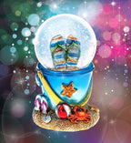CoTa Global Cool Summer Sandals Beach Bucket Snow Globe - Water Globe Figurine with Sparkling Glitter, Collectible Novelty Ornament for Home Decor, for Birthdays and Valentine's - 45mm