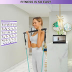 Portable Pilates Bar Kit with Resistance Bands for Men and Women - 3 Set Exercise Resistance Bands - Multifunctional Home Gym - Supports Full-Body Workouts – with Fitness Poster and Video
