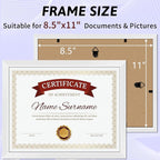 NEXCOVER Diploma Frame White 6 Pack, 8.5 x 11 Certificate Frame with HD Plexiglass, 8.5 by 11 Picture Frames for Documents, Photos, Posters, Artworks, Horizontal and Vertical Wall Display