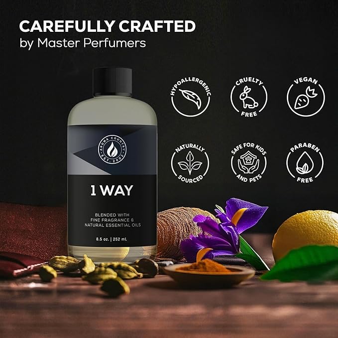 Aroma Country 1 Way Diffuser Oil - Luxury Hotel Santal Fragrance Oil for Diffuser Refill, Sandalwood Home Aroma Diffusers & Room Spray - My Way Premium Aromatherapy Oils & Home Scent (8.5 Fl Oz)