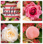 Spring Summer Wreaths for Front Door Outside, 24 Inch Peony & Rose Floral Summer Wreath with Pink Peach Farmhouse Door Decor, Spring Wreaths for Front Door, Spring Door Wreath for Front Door Outside