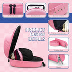 Hat Travel Case for Baseball Caps, Storage with Carrying Handle and Adjustable Shoulder Strap,Hat Organizer Protects up to 6 Hats,Hat Box for Travel and Home Storage(Pink)