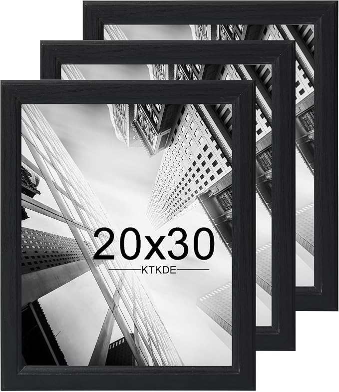 KTKDE Studio Gallery 20X30in Select picture Poster Frame Set of 3, black Wooden frames Display Poster, Posters & Art Prints for Artwork Wall Vertical or Horizontal Display best gift