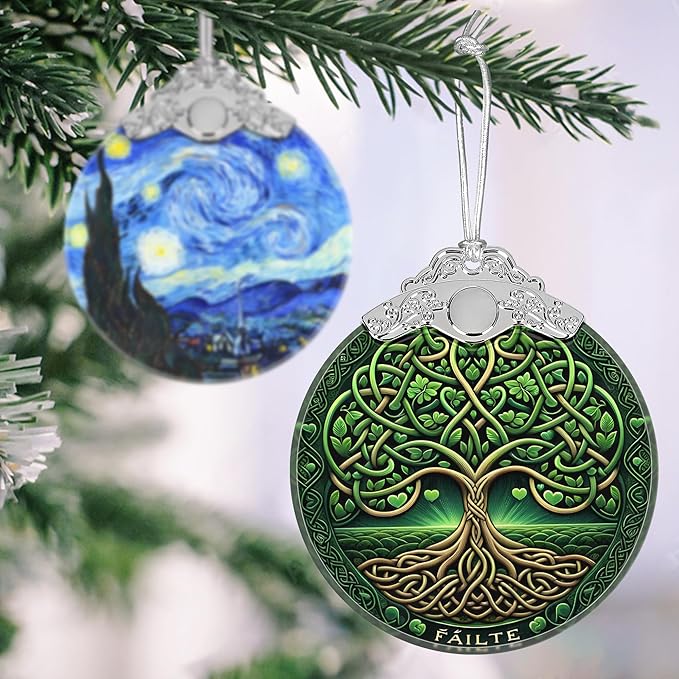 Tree of Life Stained Glass Hanging Ornament - Christmas Tree Decoration, Holiday Ornament, Gift Idea