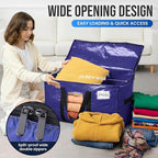 TAILI 2 Pack Dark Blue Extra Large Moving Bags, Heavy Duty Totes with Visible Window, Wrap Around Handles, Great for Storage