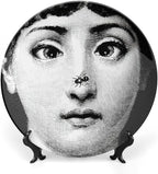Lina Cavalieri Plate, Wall Decorative Plate, Mysterious Face Plate Wall Hanging Decoration,Including Bracket And Special Spring HooK,style-4,10inch