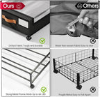 Yecaye 60L Under Bed Storage with Wheels, 2 Pack Under Bed Storage Containers, Underbed Shoe Storage with Clear Window & Label, Rolling Under Bed Metal Drawer for Clothes, Shoes, Books, Black
