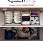 Reli. Dresser Organizer (14 Pack) | Drawer Organizer Clothes | Nursery Organization & Baby Clothes Organization for Drawer | Foldable Fabric Dresser Dividers for Bra, Nursery, Underwear, Socks (White)