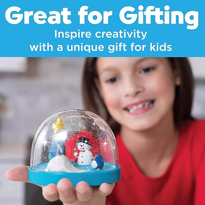 Creativity for Kids Make Your Own Holiday Snow Globes Kit | Sculpt, Decorate & Shake 3 Festive Winter Scenes | DIY Christmas Crafts for Kids to Build Creativity & Fine Motor Skills (Ages 6+)