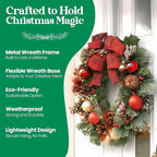 5-Pack 10 Inch Wire Wreath Frame – Round Metal Wreath Form with Ring Design for DIY Crafts, Floral Projects, and Home Decor – Dark Green Wire Frame for Christmas Holiday & Weddings