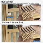 Smuxee Fully Assembled Luggage Rack for Guest Room, Upgraded Bamboo Foldable Suitcase Stand with 5 Nylon Straps, Nature Luggage Holder with Shelf for Bedroom Hotel