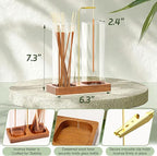 Incense Holder for Sticks, 2 in 1 Incense Burner with 7.1" & 7.1" Glass Jars, Upside Down Incense Holder with Ash Catcher & Storage for Meditation Yoga Spa Home Decor with 20 Incense Sticks & Brush