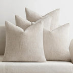MIULEE Pack of 4 Couch Throw Pillow Covers 22x22 Inch Cream Soft Decorative Chenille Pillow Covers Farmhouse Accent Cushion Covers for Boho Spring Home Decor Sofa Bedroom Living Room
