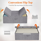 Lifewit 100L Under Bed Storage Containers, 11.8 Inch Tall Underbed Clothes Storage Organizer Bin with Sturdy Sidewalls, Bottom, 3 Lids, Deep Storage Drawer for Clothes, Shoes, Blankets, Pillows 2 Pack