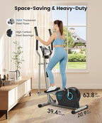 THERUN Elliptical Exercise Machine, Ultra-Quiet Elliptical Machine for Home, 6KG Flywheel Elliptical Trainer, 16 Resistance Levels Elliptical Training Machines w/Pulse Sensor, LCD Monitor