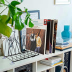 Vinyl Record Holder Storage, 11 Slot Metal Record Stand Magazine Newspaper Album Display Rack Desktop Triangle File Holders for Office Home Black