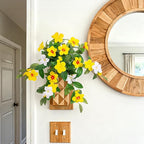 Artificial Hanging Faux Flowers for Outdoors Planters 2PCS Fake Flowers Silk Hibiscus Flowers for Outside Outdoor Faux Hanging Plants UV Resistant Spring Home Front Porch Decoration