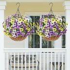 MARTINE MALL 18 Bundles Look Real Artificial Flowers for Outdoors, Realistic Fake Outdoor Flowers, UV Resistant Silk Pansy Flowers for Outside Faux Flower Plants for Outdoor Porch Garden, Mixed Colors